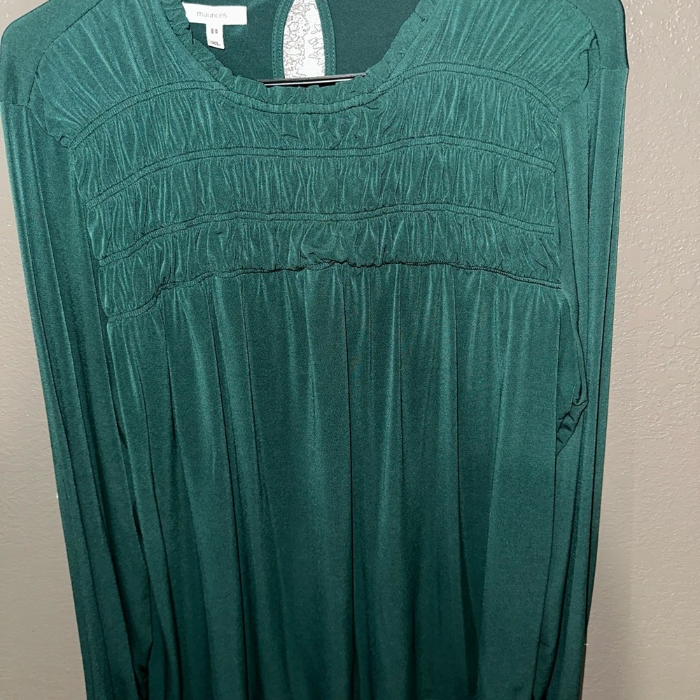 Maurices Forest Green Long Sleeve Blouse
